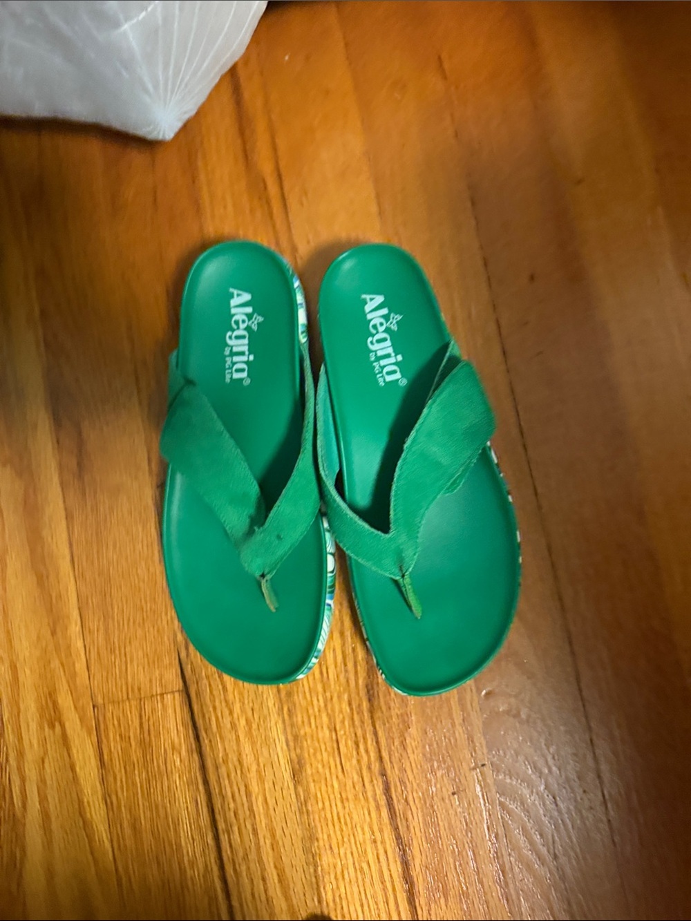 Alegria Kids Green Comfort Flip Flop Sandals